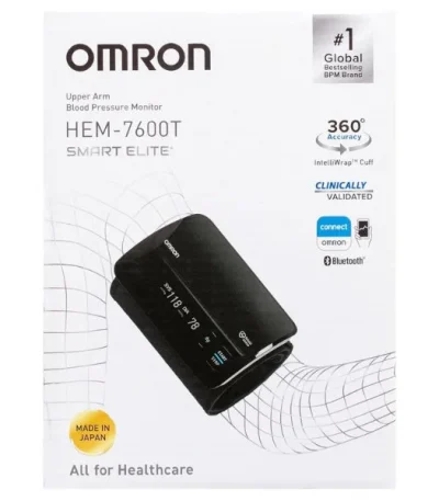 Omron Digital BP Monitor Bluetooth connectivity Smart Elite+ HEM 7600T Tubeless 360° Accurate