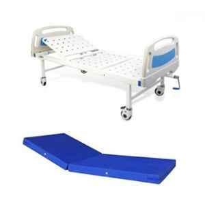 Wellsure Healthcare WSH-1213 Mild Steel Pre-Treated Epoxy Powder Coated Semi Fowler Bed with Mattress