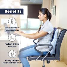 HEATRONICS™ Large Gel Infused Memory Foam Back Support for Chair & Car Seat – Orthopedic Lumbar Support Memory Foam Backrest Cushion – Comfortable Back Pillow for Sitting | 1 year warranty |Online Demostration & Installation | Made in India.