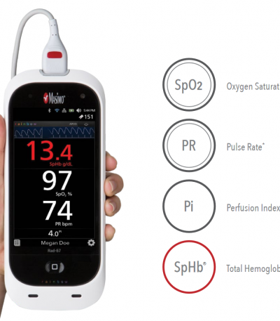 Masimo Rad-67 Pulse CO-Oximeter | 1 years warranty | Spo2 | Auto-Brightness | HD Display | Rechargeable Battery | Made in California.