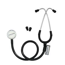 IntelliMED Atomic II-SS Stethoscope, 5 Year Warranty, Stainless steel stethoscope with refined acoustic clarity, sensitivity and sound transmission, stethoscope for doctors and medical students (Black)